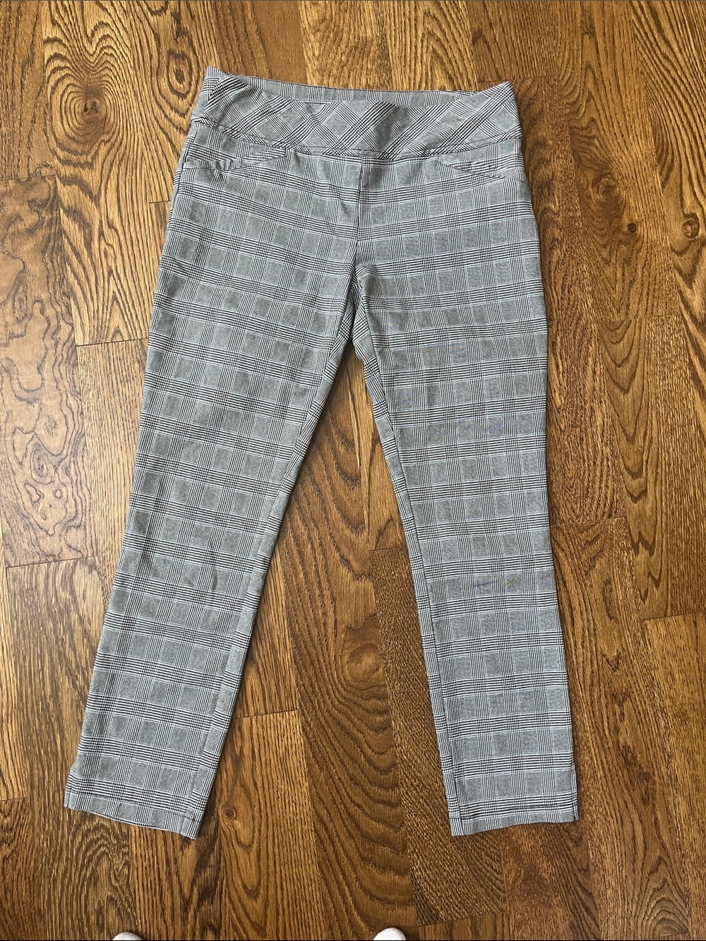 Joe Benbasset Gray Plaid Ponte Pants size M